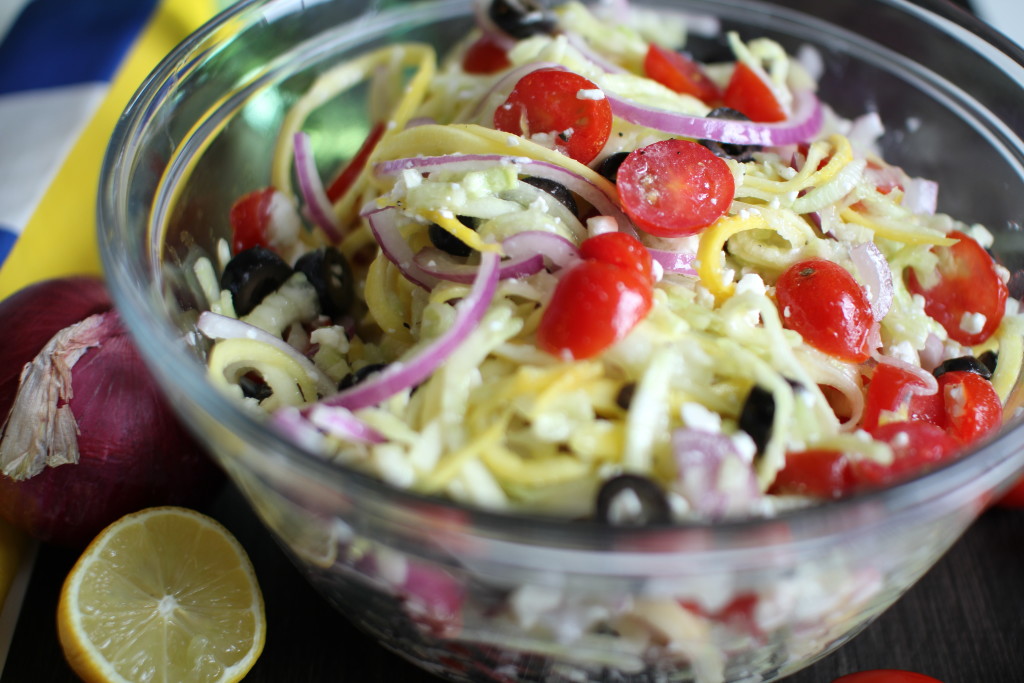 mediterranean zoodle salad