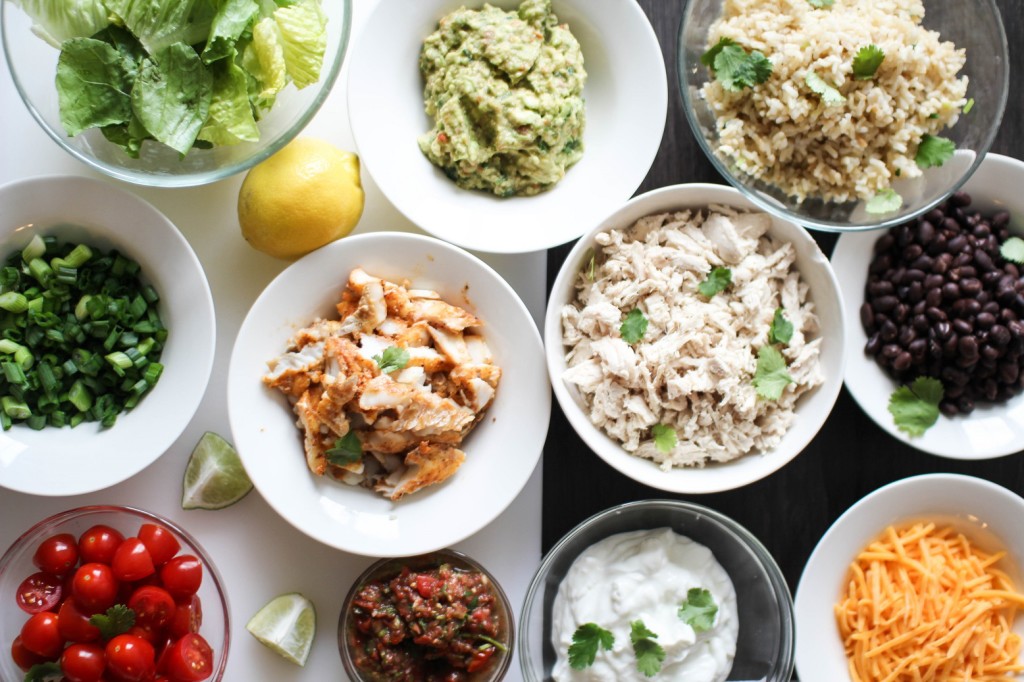 Homemade Fish and Chicken “Chipotle bowls”