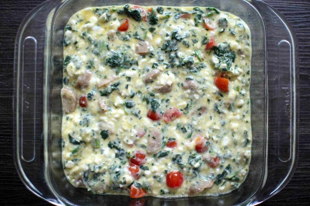 Crustless Quiche Uncooked