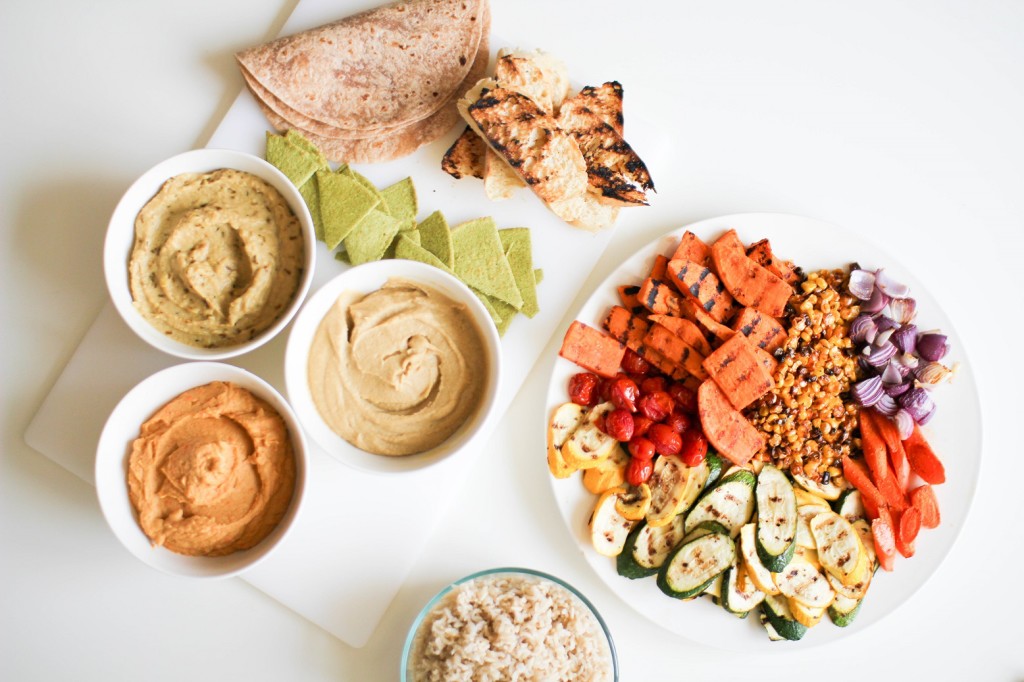 hummus trio and grilled veggies Recipe Righter