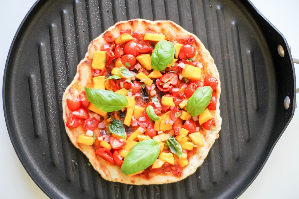 Tomato Mango Grilled Flatbread