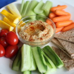 homemade hummus and veggies