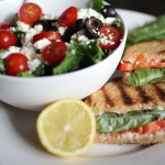 light grilled cheese and salad