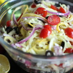 mediterranean zoodle salad