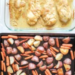 Baked Honey Mustard Chicken and Roasted Carrots and Potatoes- Recipe Righter