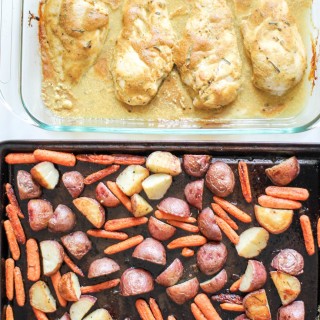 Honey Mustard Chicken with Roasted Carrots and Potatoes Meal Prep