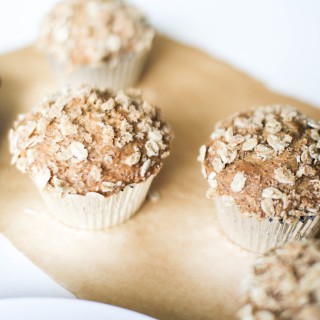 Banana-Nut muffins with Oat topping